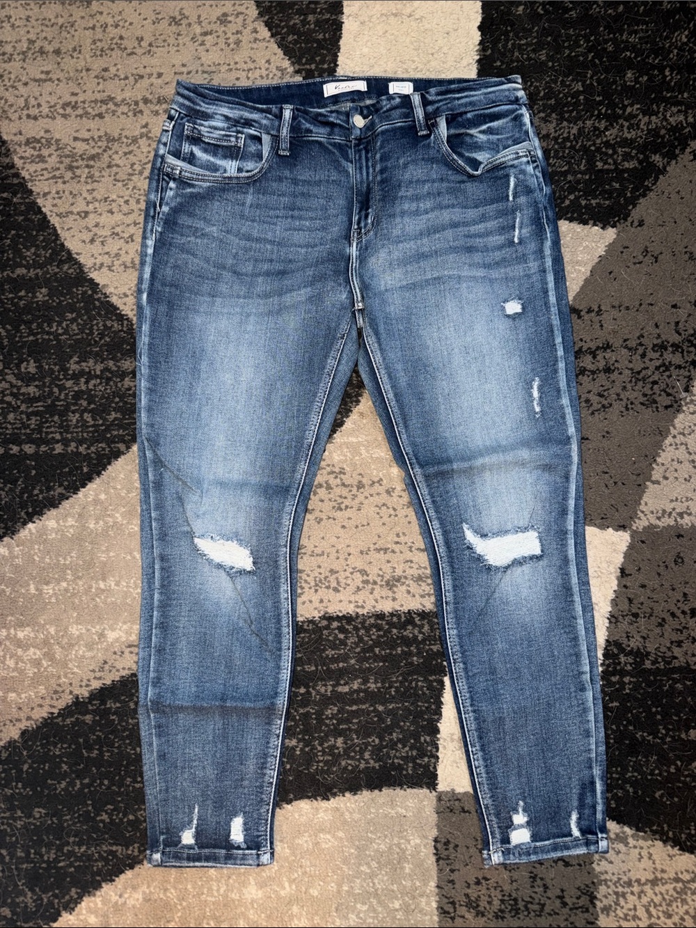 KanCan Washed Blue Distressed Skinny Jeans